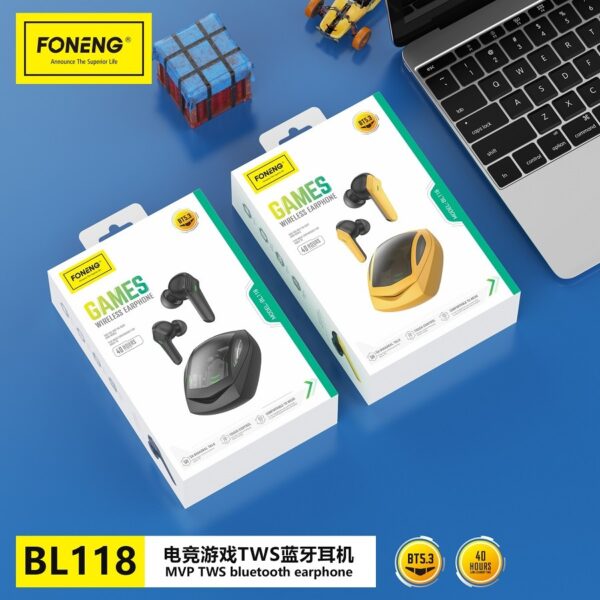 Écouteur sans fil Bluetooth 5.0 casque à faible latence contrôle tactile casque de jeu stéréo basse avec micro réduction du bruit – Image 2