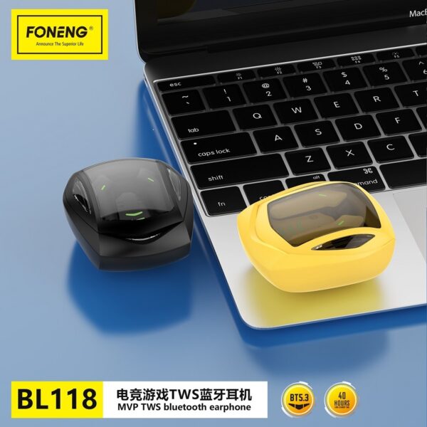 Écouteur sans fil Bluetooth 5.0 casque à faible latence contrôle tactile casque de jeu stéréo basse avec micro réduction du bruit – Image 5