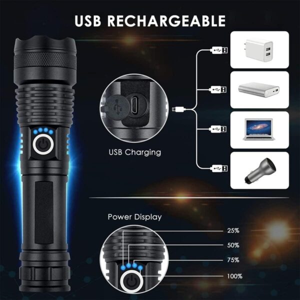 Lampe De Poche Rechargeable Ultra Puissante – Image 4