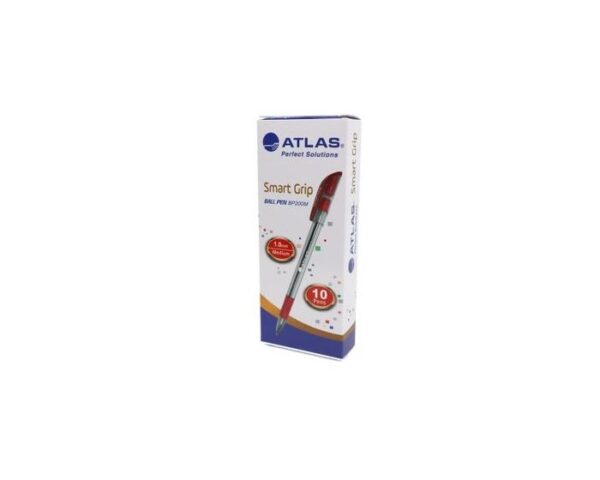 Boite de 10 stylos à Bille Atlas Smart Grip à pointe medium 0.1 mm coloris au choix (BP200M)