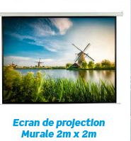 Ecran de projection murale CARERA 200 x 200 cm