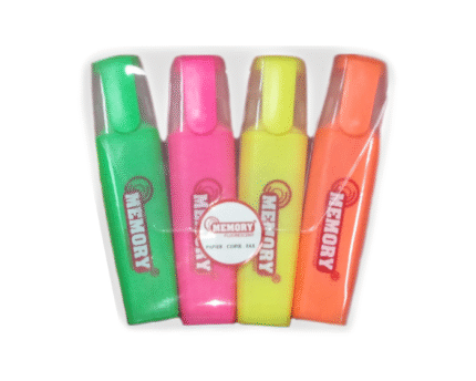 Pochette de 4 Fluorescents MEMORY Couleurs assorties