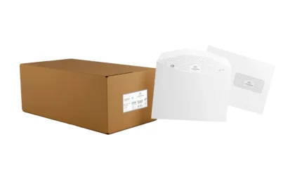 Enveloppes C65-V-W 114×229 mm avec Fenêtre 45×100 mm Blanc 90 g Auto-Adhésives LOT DE 1000